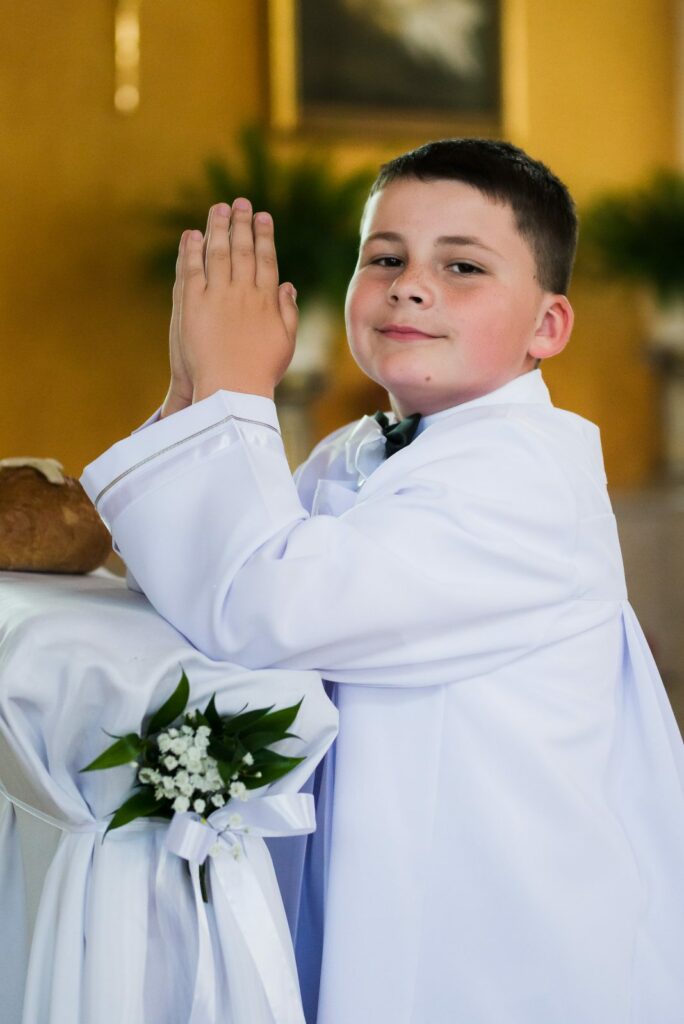 Reportaż z komunii, Warszawa - portret chłopca